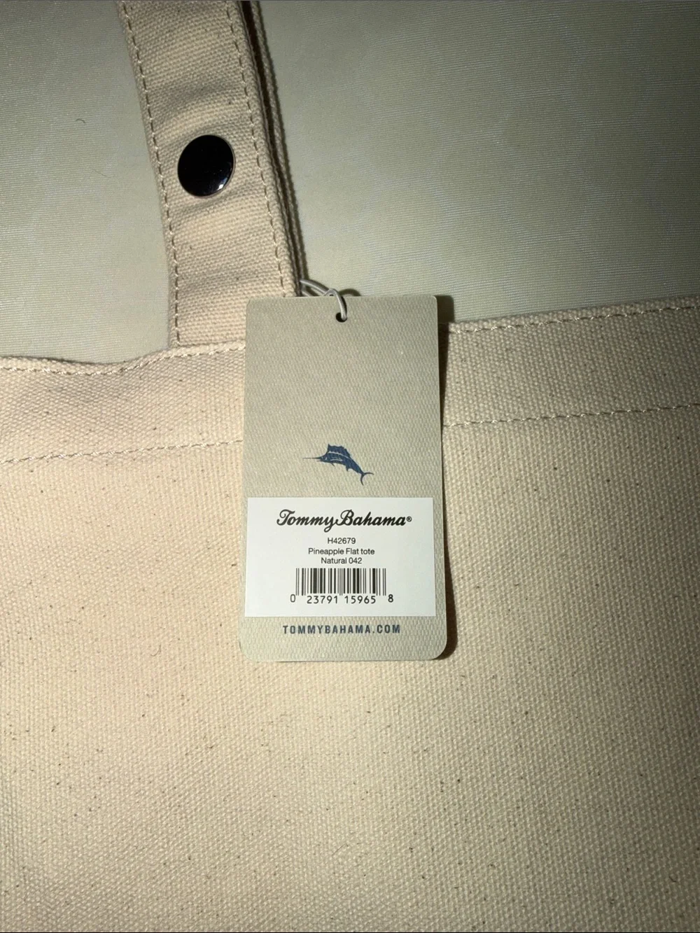 Tommy Bahama Pineapple Canvas Tote in Pink & Navy
